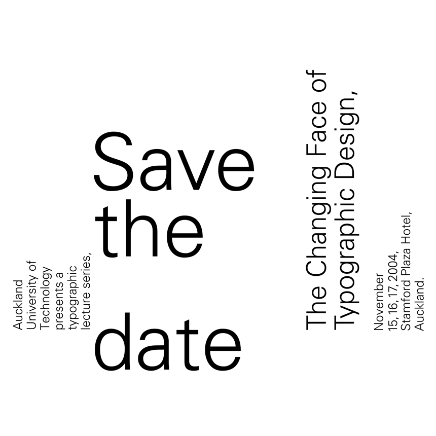 Colette Sherley, Type Variations, Save the Date, Year 2, 2004, AUT University